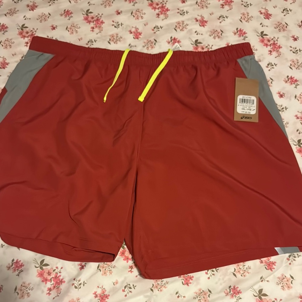 Men’s Asics short 7 inches PR Lyte 2.0 red-brown/gray size 3XL